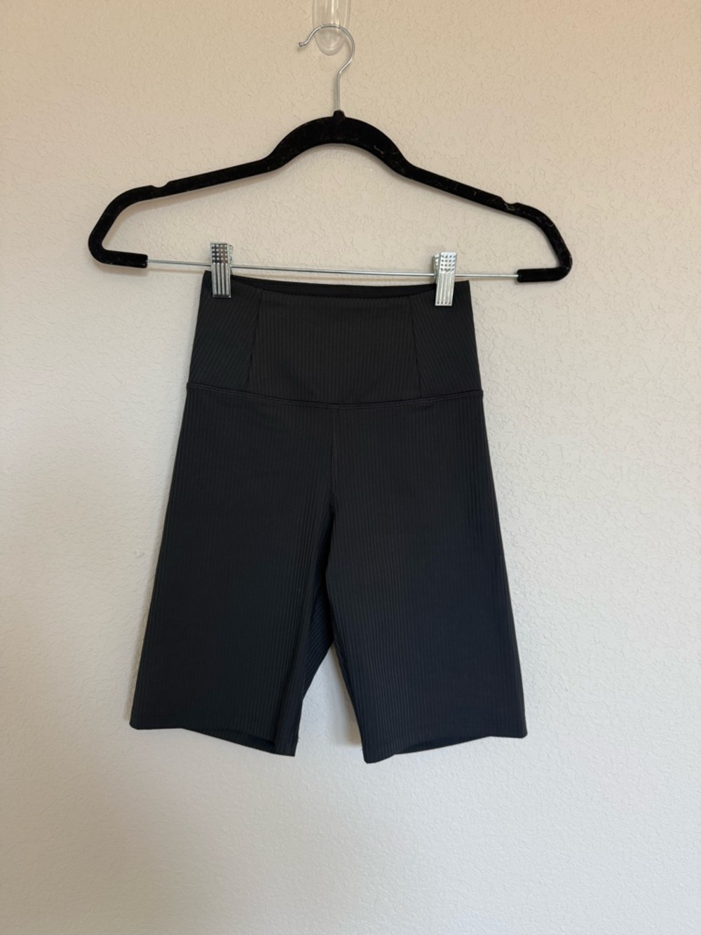 Girlfriend Collective Ribbed Biker Shorts XXS‎ Black Activewear Workout Gym Yoga